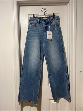 High-Rise Wide Leg Jeans - Blue
